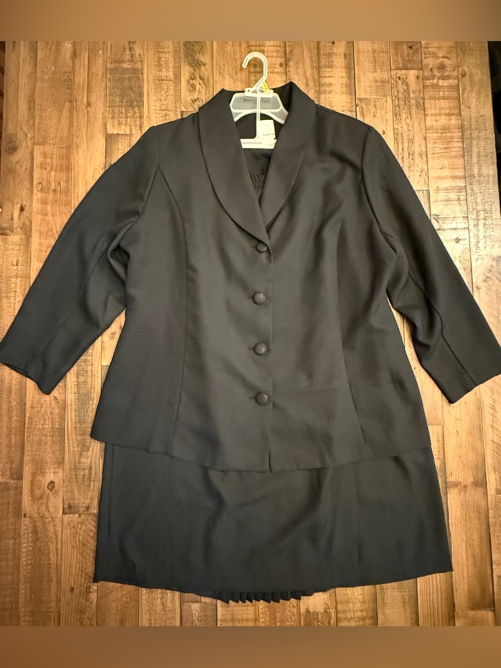 Roaman's Black Women's Shawl Collar Blazer Jacket and Skirt Set